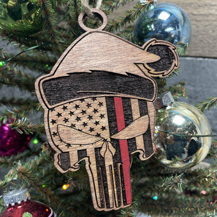 Punisher Thin Line Holiday Ornament - YOU PICK THE COLOR!!